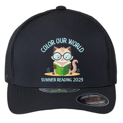 Color Our World Summer 2025 Summer Reading Program Cat Flexfit Unipanel Trucker Cap