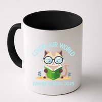 Color Our World Summer 2025 Summer Reading Program Cat Mug