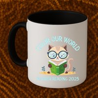 Color Our World Summer 2025 Summer Reading Program Cat Mug