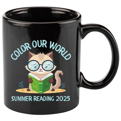 Color Our World Summer 2025 Summer Reading Program Cat 11oz C Handle Ceramic Mug