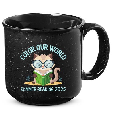 Color Our World Summer 2025 Summer Reading Program Cat 15oz Campfire Ceramic Mug