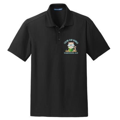 Color Our World Summer 2025 Summer Reading Program Cat Dry Zone Grid Polo