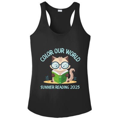 Color Our World Summer 2025 Summer Reading Program Cat Ladies PosiCharge Competitor Racerback Tank