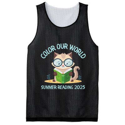 Color Our World Summer 2025 Summer Reading Program Cat Mesh Reversible Basketball Jersey Tank