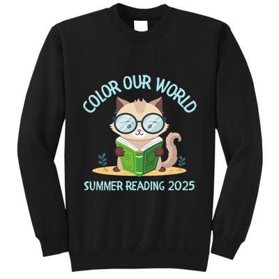 Color Our World Summer 2025 Summer Reading Program Cat Tall Sweatshirt
