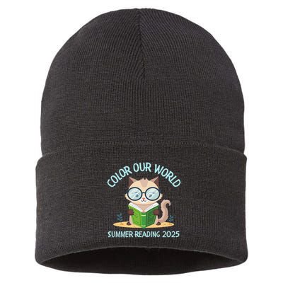 Color Our World Summer 2025 Summer Reading Program Cat Sustainable Knit Beanie
