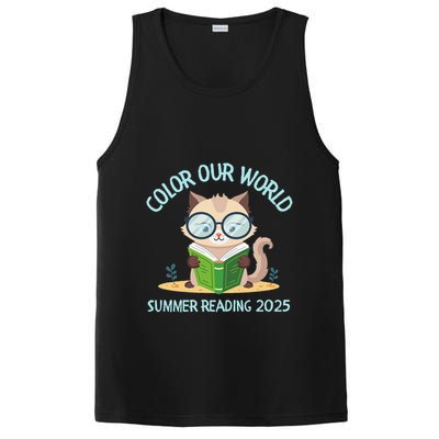 Color Our World Summer 2025 Summer Reading Program Cat PosiCharge Competitor Tank