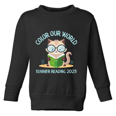 Color Our World Summer 2025 Summer Reading Program Cat Toddler Sweatshirt
