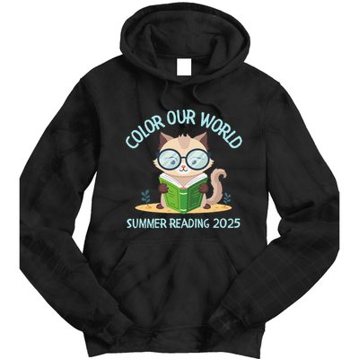 Color Our World Summer 2025 Summer Reading Program Cat Tie Dye Hoodie