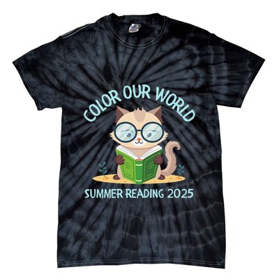 Color Our World Summer 2025 Summer Reading Program Cat Tie-Dye T-Shirt