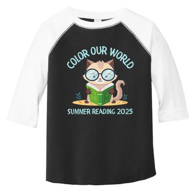 Color Our World Summer 2025 Summer Reading Program Cat Toddler Fine Jersey T-Shirt