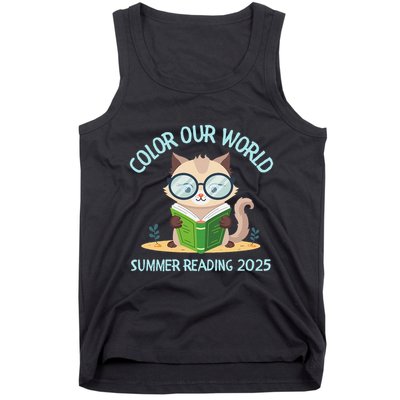 Color Our World Summer 2025 Summer Reading Program Cat Tank Top