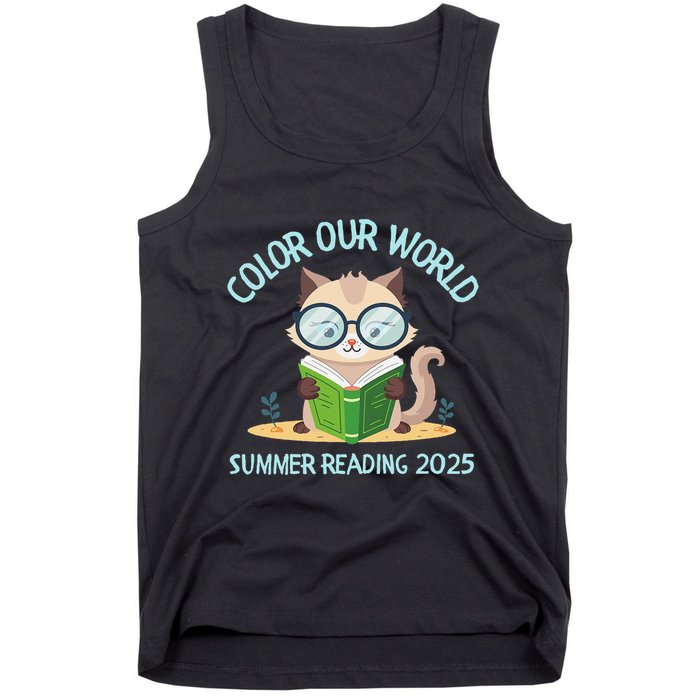 Color Our World Summer 2025 Summer Reading Program Cat Tank Top