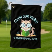 Color Our World Summer 2025 Summer Reading Program Cat Golf Towel