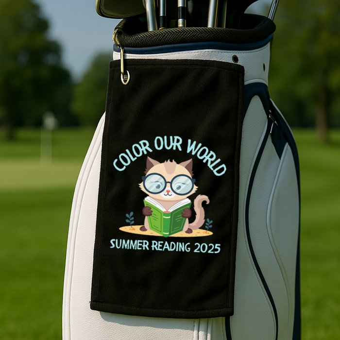 Color Our World Summer 2025 Summer Reading Program Cat Golf Towel