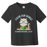 Color Our World Summer 2025 Summer Reading Program Cat Toddler T-Shirt