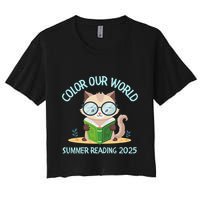 Color Our World Summer 2025 Summer Reading Program Cat Crop Top