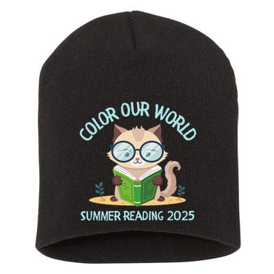 Color Our World Summer 2025 Summer Reading Program Cat Short Acrylic Beanie