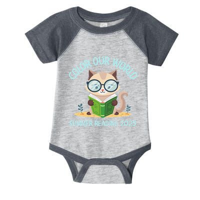 Color Our World Summer 2025 Summer Reading Program Cat Infant Baby Jersey Bodysuit