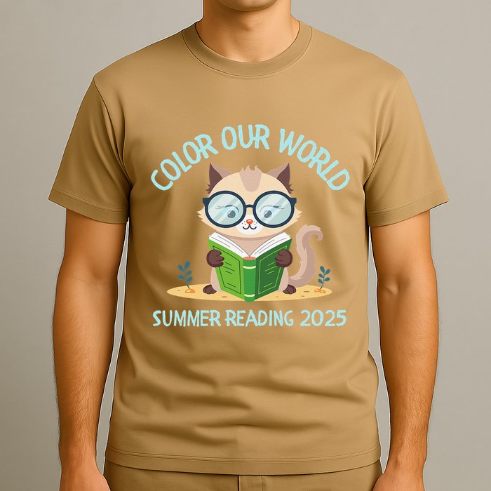 Color Our World Summer 2025 Summer Reading Program Cat T-Shirt