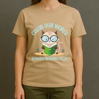 Color Our World Summer 2025 Summer Reading Program Cat T-Shirt