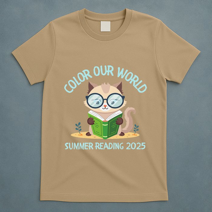 Color Our World Summer 2025 Summer Reading Program Cat T-Shirt