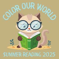 Color Our World Summer 2025 Summer Reading Program Cat Button