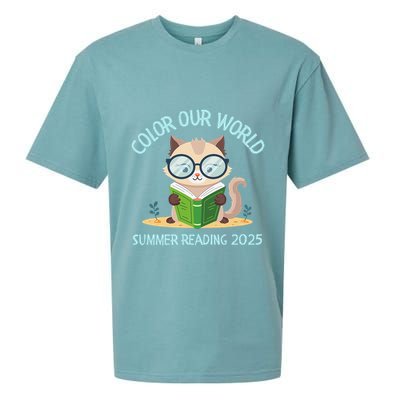 Color Our World Summer 2025 Summer Reading Program Cat Sueded Cloud Jersey T-Shirt