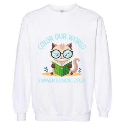 Color Our World Summer 2025 Summer Reading Program Cat Garment-Dyed Sweatshirt