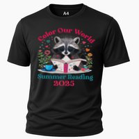 Color Our World Summer Reading Program 2025 Funny Raccoon Cooling Performance Crew T-Shirt