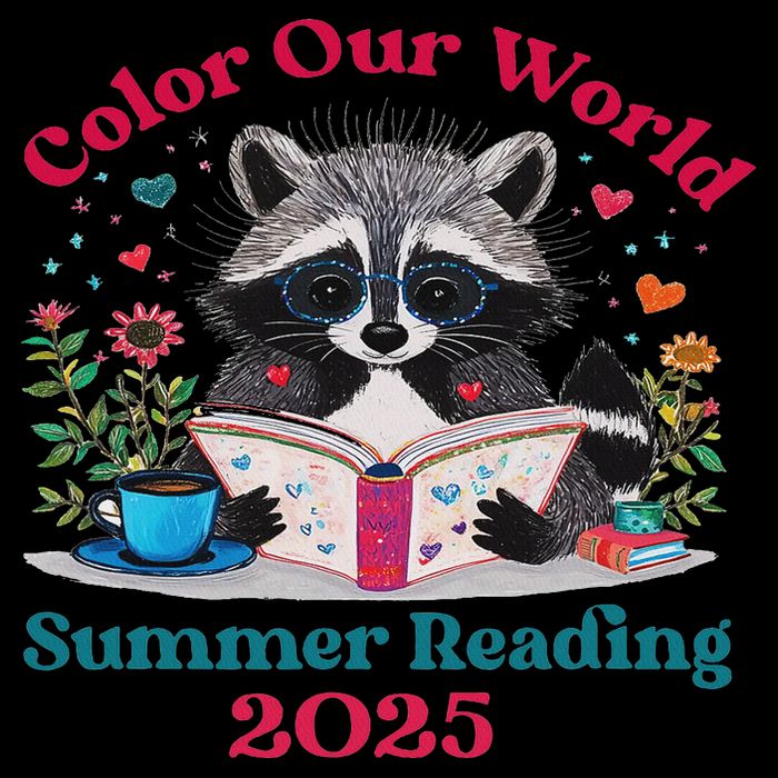Color Our World Summer Reading Program 2025 Funny Raccoon 16 in Basic Backpack