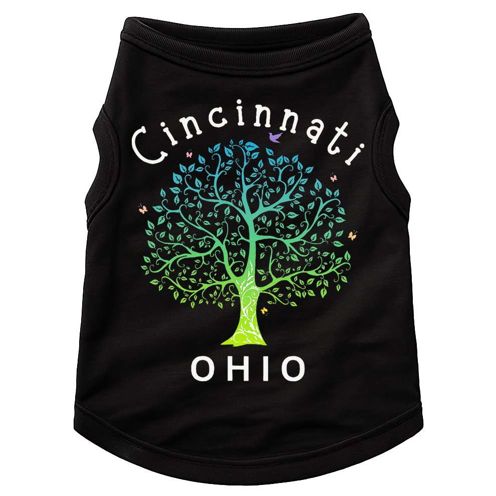 Cincinnati Ohio With Tree Love For Cincinnati Doggie Tank