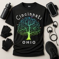 Cincinnati Ohio With Tree Love For Cincinnati Cooling Performance Crew T-Shirt
