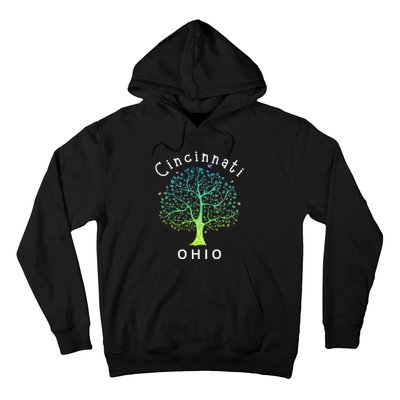 Cincinnati Ohio With Tree Love For Cincinnati Hoodie