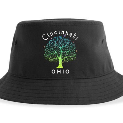Cincinnati Ohio With Tree Love For Cincinnati Sustainable Bucket Hat