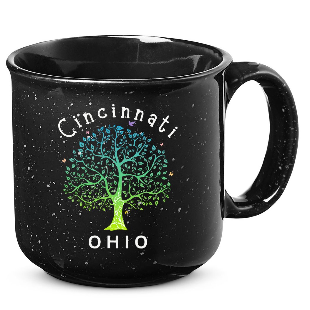 Cincinnati Ohio With Tree Love For Cincinnati 15oz Campfire Ceramic Mug