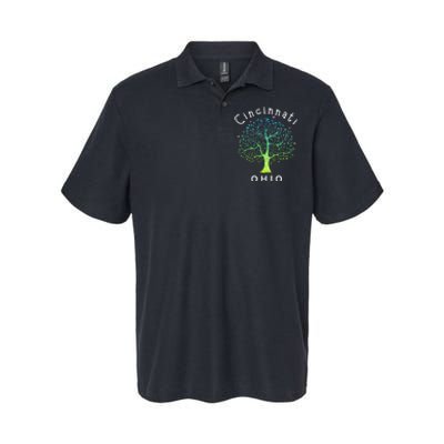 Cincinnati Ohio With Tree Love For Cincinnati Softstyle Adult Sport Polo