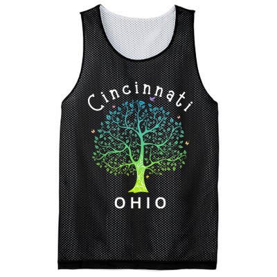 Cincinnati Ohio With Tree Love For Cincinnati Mesh Reversible Basketball Jersey Tank