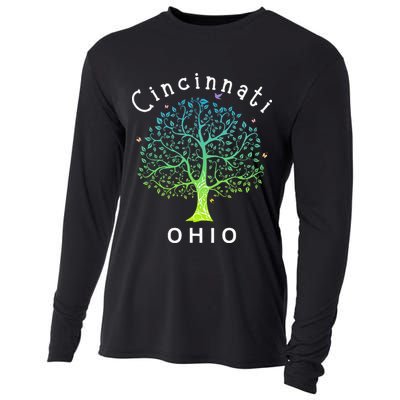 Cincinnati Ohio With Tree Love For Cincinnati Cooling Performance Long Sleeve Crew