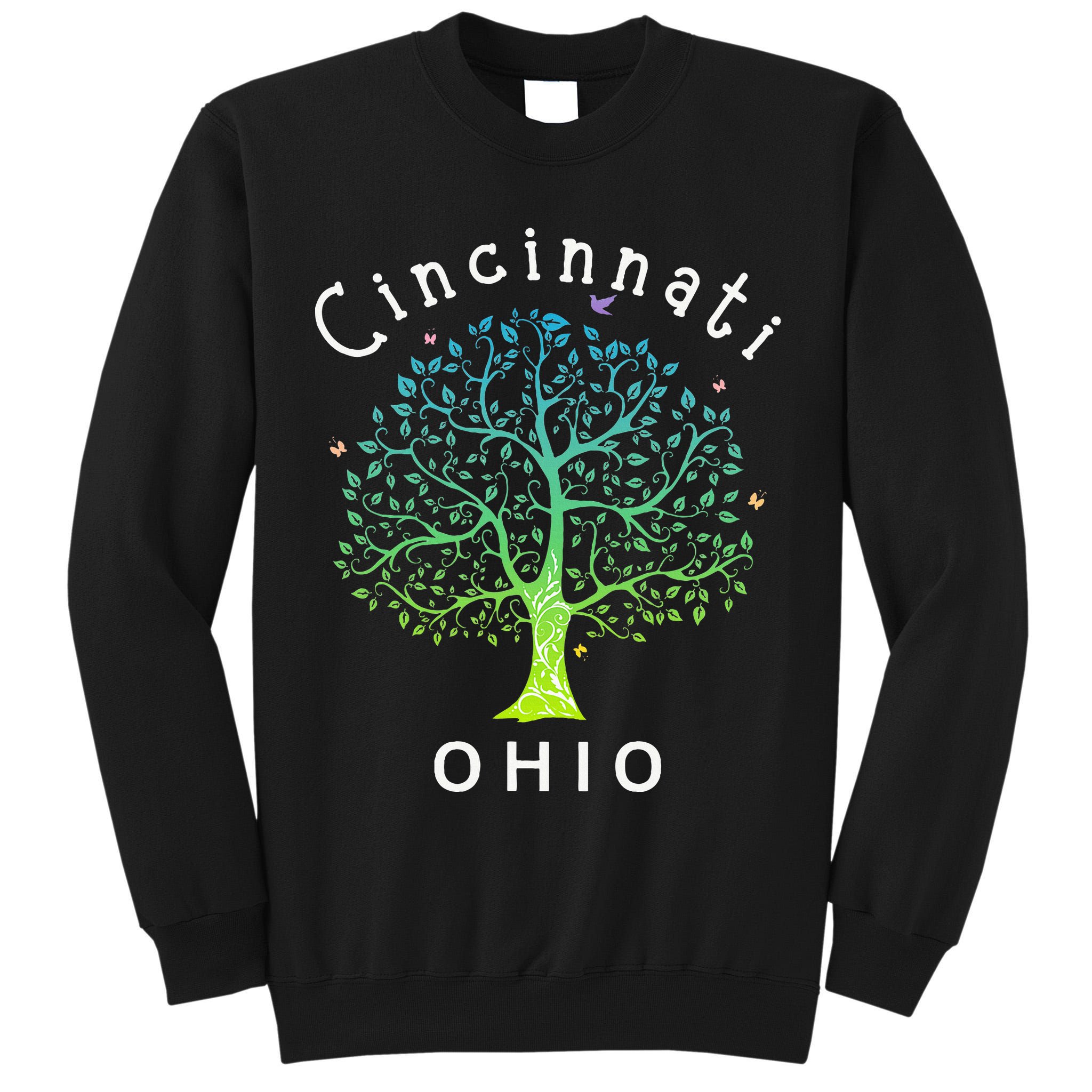 Cincinnati Ohio With Tree Love For Cincinnati Tall Sweatshirt