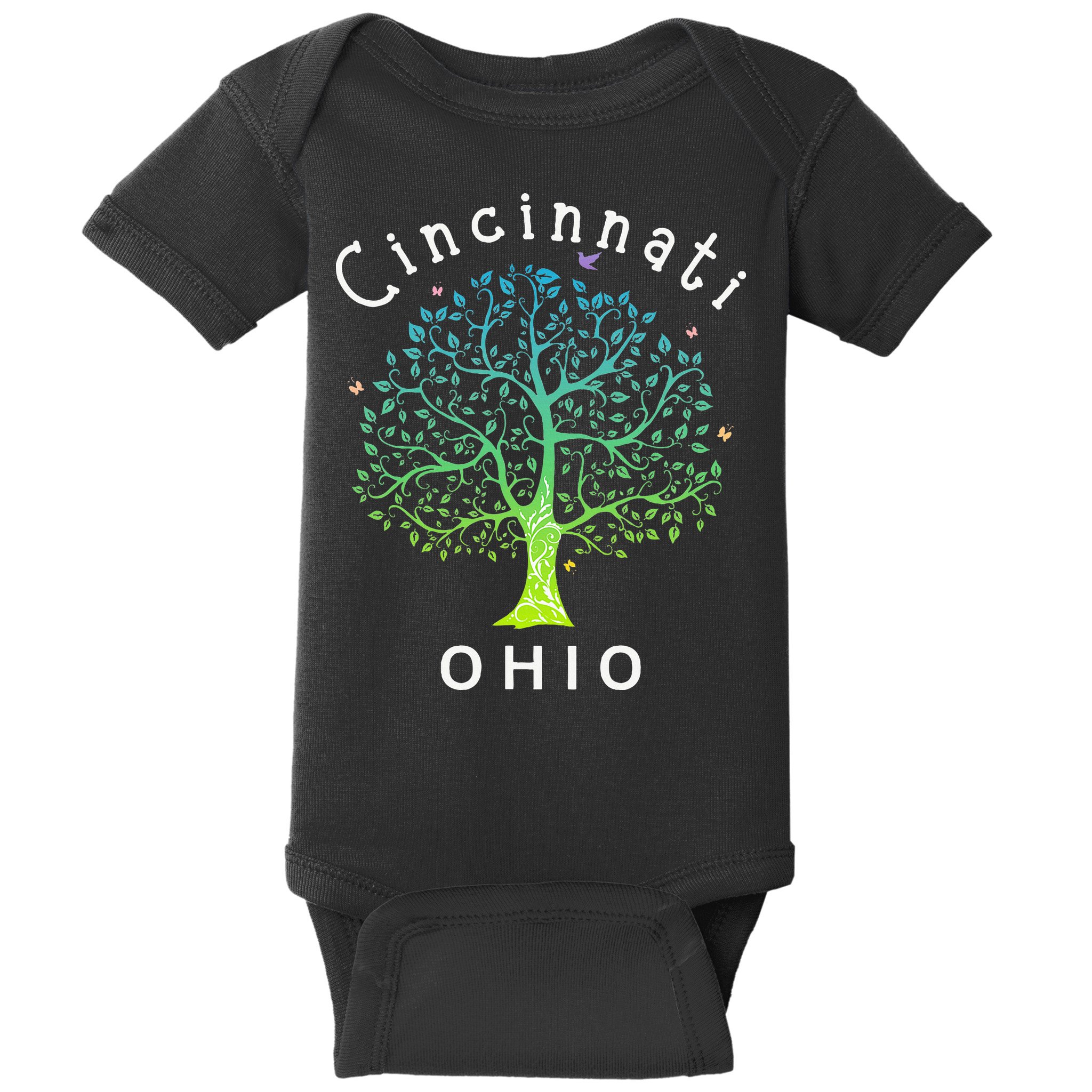 Cincinnati Ohio With Tree Love For Cincinnati Baby Bodysuit