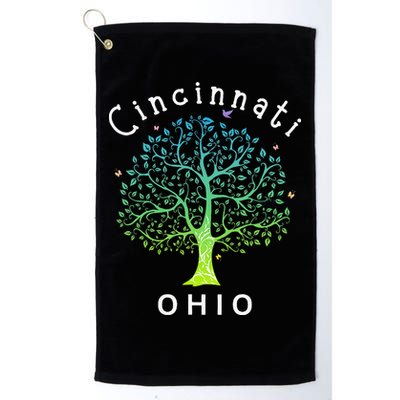 Cincinnati Ohio With Tree Love For Cincinnati Golf Towel