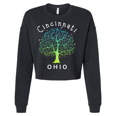 Cincinnati Ohio With Tree Love For Cincinnati Cropped Pullover Crew