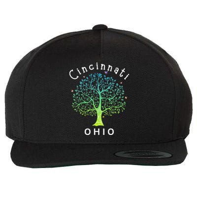 Cincinnati Ohio With Tree Love For Cincinnati Wool Snapback Cap