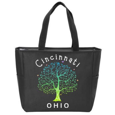 Cincinnati Ohio With Tree Love For Cincinnati Zip Tote Bag