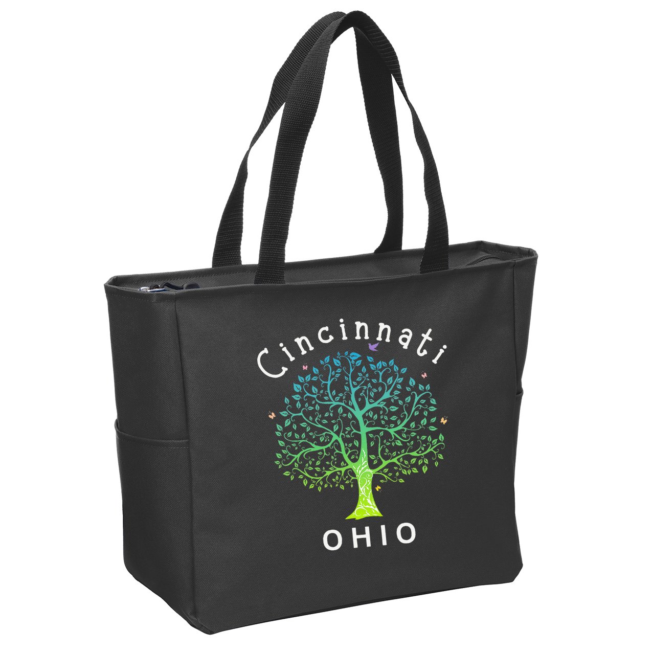 Cincinnati Ohio With Tree Love For Cincinnati Zip Tote Bag