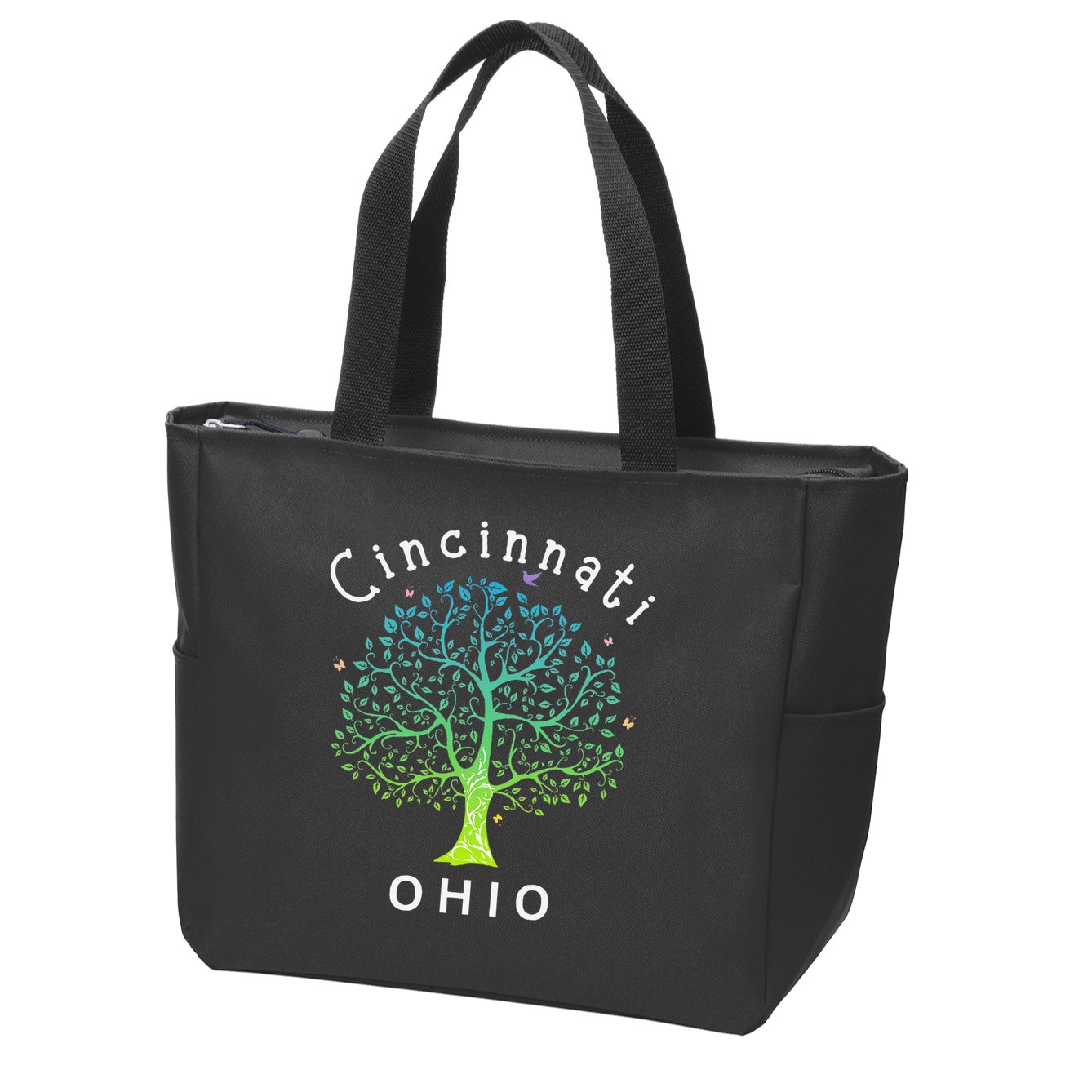 Cincinnati Ohio With Tree Love For Cincinnati Zip Tote Bag
