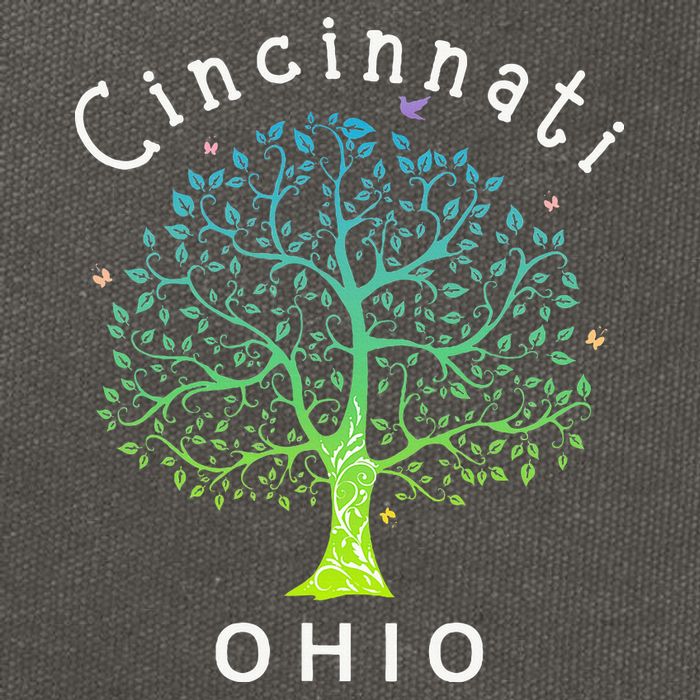 Cincinnati Ohio With Tree Love For Cincinnati Cotton Canvas Backpack