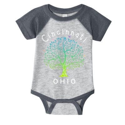 Cincinnati Ohio With Tree Love For Cincinnati Infant Baby Jersey Bodysuit