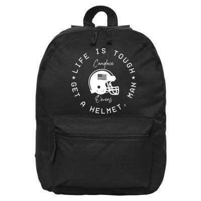 Candace Owens Wearing Life Is Tough Get A Helmet Man 16 in Basic Backpack
